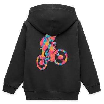 BMX Enfants Shirt Colorful Vélo cycliste - Sweat Premium à capuche zippé enfant bio - noir - Dos - AI Model Kid Male (0cm)