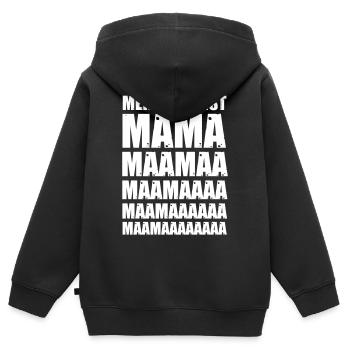 Mein Name ist Mama - Kinder Premium Organic Zip Hoodie - Schwarz - Hinten - AI Model Kid Male (0cm)