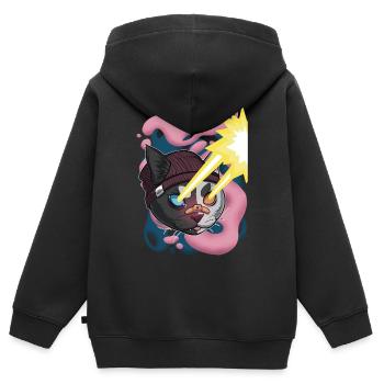 Laser beam cat - Kids Premium Organic Zip-up Hoodie - black - Back - AI Model Kid Male (0cm)