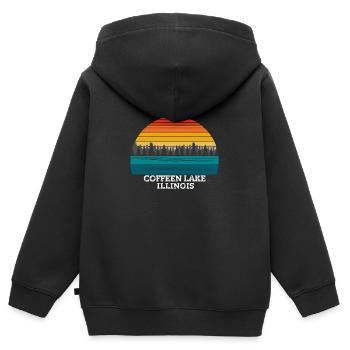 Coffeen Lake Illinois - Kinder Premium Organic Zip Hoodie - Schwarz - Hinten - AI Model Kid Male (0cm)