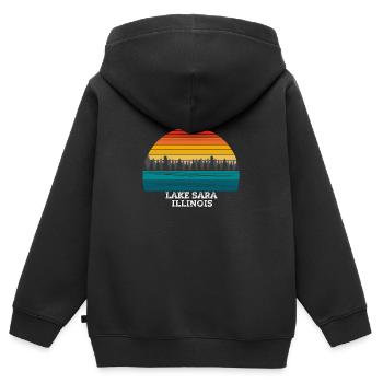 Lake Sara Illinois - Kinder Premium Organic Zip Hoodie - Schwarz - Hinten - AI Model Kid Male (0cm)