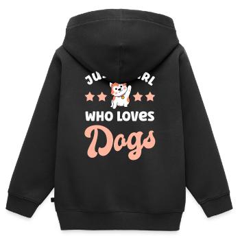 Chiens Chiens - Sweat Premium à capuche zippé enfant bio - noir - Dos - AI Model Kid Male (0cm)