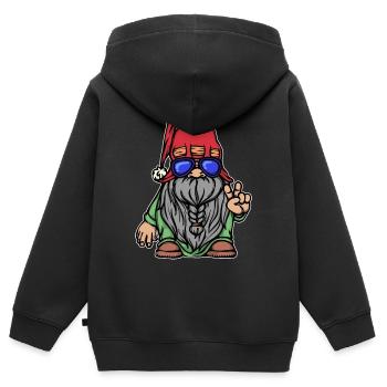 Barbe Coiffure Croissance de la barbe Masculinité Porteur de barbe - Sweat Premium à capuche zippé enfant bio - noir - Dos - AI Model Kid Male (0cm)