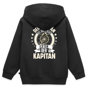 Kapitän Motorboot Segeln Boot Schiff Schifffahrt - Kinder Premium Organic Zip Hoodie - Schwarz - Hinten - AI Model Kid Male (0cm)