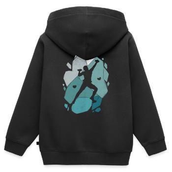 Escalade Escalade Escalade Alpinistes Boulder - Sweat Premium à capuche zippé enfant bio - noir - Dos - AI Model Kid Male (0cm)