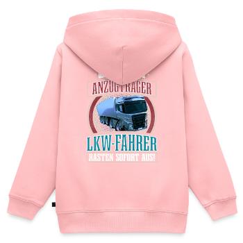 LKW Fahrer - Kinder Premium Organic Zip Hoodie - Rosa - Hinten - AI Model Kid Female (0cm)