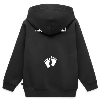 Babyfüße Schwangerschaft Babybauch Schwanger - Kinder Premium Organic Zip Hoodie - Schwarz - Hinten - AI Model Kid Male (0cm)