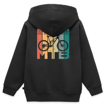 VTT - Sweat Premium à capuche zippé enfant bio - noir - Dos - AI Model Kid Male (0cm)