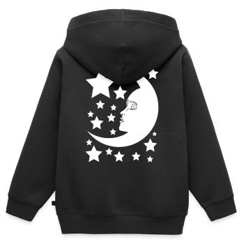 Der weibliche Mond - Kinder Premium Organic Zip Hoodie - Schwarz - Hinten - AI Model Kid Male (0cm)