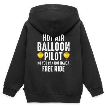 Montgolfière Montgolfière Pilote de montgolfière - Sweat Premium à capuche zippé enfant bio - noir - Dos - AI Model Kid Male (0cm)