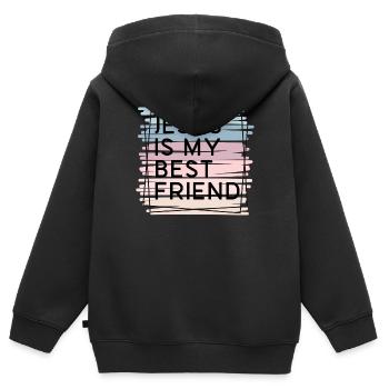 Jesus is my best friend (Mein bester Freund) - Kinder Premium Organic Zip Hoodie - Schwarz - Hinten - AI Model Kid Male (0cm)