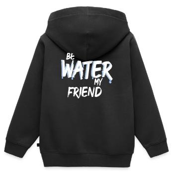 Be Water my Friend Lee Wasser - Kinder Premium Organic Zip Hoodie - Schwarz - Hinten - AI Model Kid Male (0cm)