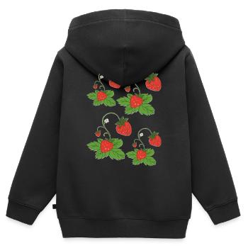 Champ de fraises - Sweat Premium à capuche zippé enfant bio - noir - Dos - AI Model Kid Male (0cm)