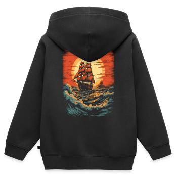 Sea Yacht - Kinder Premium Organic Zip Hoodie - Schwarz - Hinten - AI Model Kid Male (0cm)
