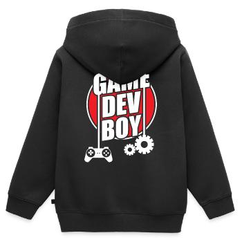 Développeur de jeu - Sweat Premium à capuche zippé enfant bio - noir - Dos - AI Model Kid Male (0cm)