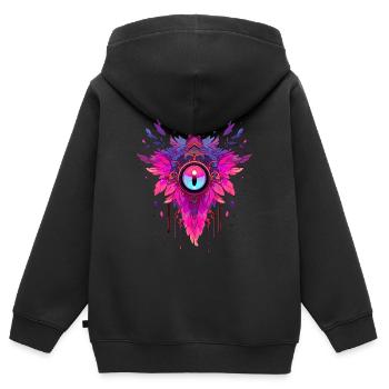 Attrape-rêves #11 - Sweat Premium à capuche zippé enfant bio - noir - Dos - AI Model Kid Male (0cm)