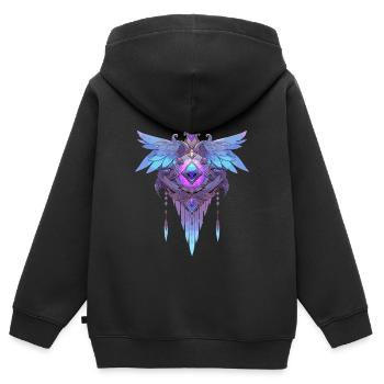 Attrape-rêves #10 - Sweat Premium à capuche zippé enfant bio - noir - Dos - AI Model Kid Male (0cm)