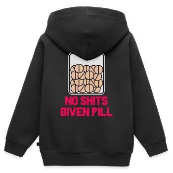 Je ne me soucie pas de l’attitude de déclaration - Sweat Premium à capuche zippé enfant bio - noir - Dos - AI Model Kid Male (0cm)