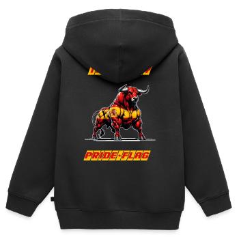 Das ist meine stolze Flagge Spanien - Kinder Premium Organic Zip Hoodie - Schwarz - Hinten - AI Model Kid Male (0cm)