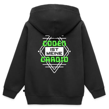 Coden Statement Developer Computerfreak Skripting - Kinder Premium Organic Zip Hoodie - Schwarz - Hinten - AI Model Kid Male (0cm)