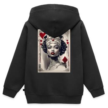 Fantasy Cyberpunk of the Queen of Hearts IV - Kids Premium Organic Zip-up Hoodie - black - Back - AI Model Kid Male (0cm)