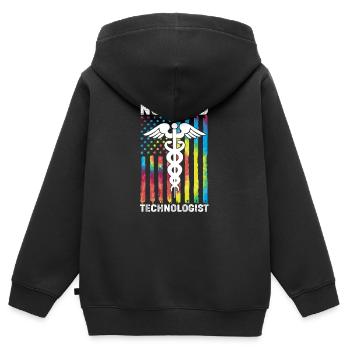 Radiologie Nuklear Atom Nuklearmedizin - Kinder Premium Organic Zip Hoodie - Schwarz - Hinten - AI Model Kid Male (0cm)