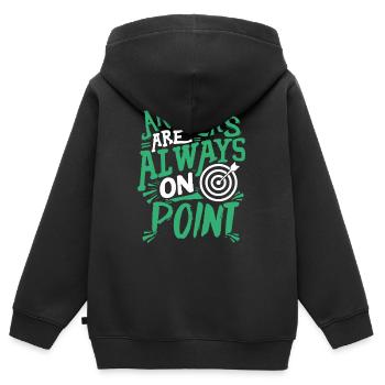 Archers Are Always On Point - Kids Premium Organic Zip-up Hoodie - black - Back - AI Model Kid Male (0cm)