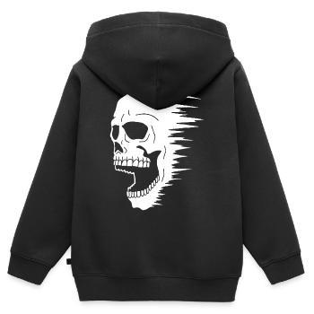 Schädel und Geschwindigkeit - Kinder Premium Organic Zip Hoodie - Schwarz - Hinten - AI Model Kid Male (0cm)