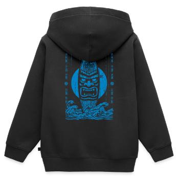 Tikki Tribe - Kinder Premium Organic Zip Hoodie - Schwarz - Hinten - AI Model Kid Male (0cm)