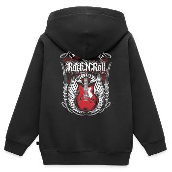 Inspirierende Geburtstags-Rockgitarre - Kinder Premium Organic Zip Hoodie - Schwarz - Hinten - AI Model Kid Male (0cm)