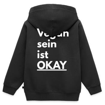 Dicton pour le mode de vie végétalien - Sweat Premium à capuche zippé enfant bio - noir - Dos - AI Model Kid Male (0cm)