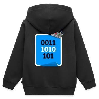 Binary King - Kids Premium Organic Zip-up Hoodie - black - Back - AI Model Kid Male (0cm)