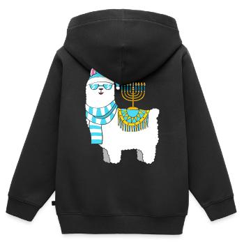 Chanukkah Hanukkah Hanukah - Kinder Premium Organic Zip Hoodie - Schwarz - Hinten - AI Model Kid Male (0cm)