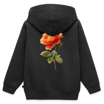 Orange Rose - Kids Premium Organic Zip-up Hoodie - black - Back - AI Model Kid Male (0cm)
