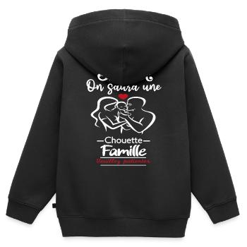 Bald werden wir eine großartige Familie kennenlernen - Kinder Premium Organic Zip Hoodie - Schwarz - Hinten - AI Model Kid Male (0cm)