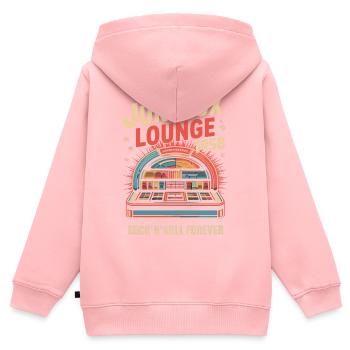 Vintage Music Advertising - Kids Premium Organic Zip-up Hoodie - rose - Back - AI Model Kid Female (0cm)