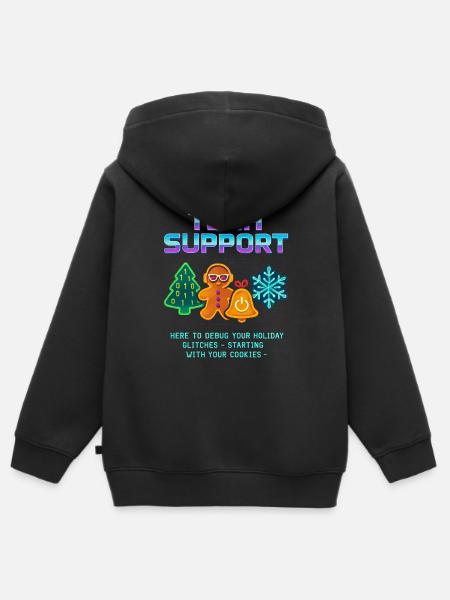 Lustiger Technischer Support Debug Weihnachten - Premium børne zip-hættetrøje økologisk - sort