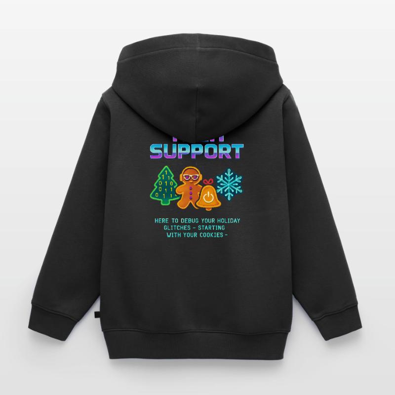 Funny Technical Support Debug Christmas Kids Premium Organic Zip-up Hoodie