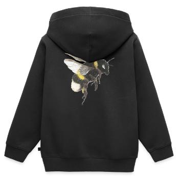 Wasserfarbige Honigbiene Akzente - Kinder Premium Organic Zip Hoodie - Schwarz - Hinten - AI Model Kid Male (0cm)