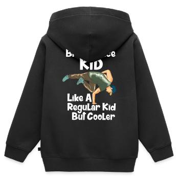 Breakdance Hip Hop B-Boy Street Dance Art - Kinder Premium Organic Zip Hoodie - Schwarz - Hinten - AI Model Kid Male (0cm)