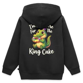 King Cake Mardi Gras Aligator - Kinder Premium Organic Zip Hoodie - Schwarz - Hinten - AI Model Kid Male (0cm)