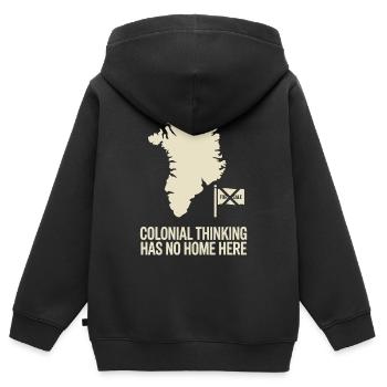 Grönland Antikolonialprotest Arktische Souveränität - Kinder Premium Organic Zip Hoodie - Schwarz - Hinten - AI Model Kid Male (0cm)