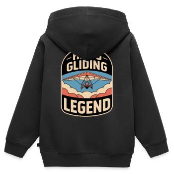 Deltaplane, deltaplane, amateurs de sports aériens - Sweat Premium à capuche zippé enfant bio - noir - Dos - AI Model Kid Male (0cm)