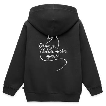 Doma je, hdźež micka mjawči. - Kinder Premium Organic Zip Hoodie - Schwarz - Hinten - AI Model Kid Male (0cm)