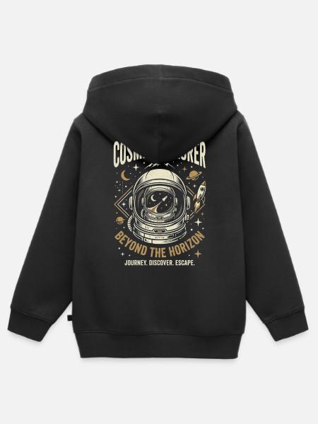 Cosmic Explorer - Kinder Premium Organic Zip Hoodie - Schwarz