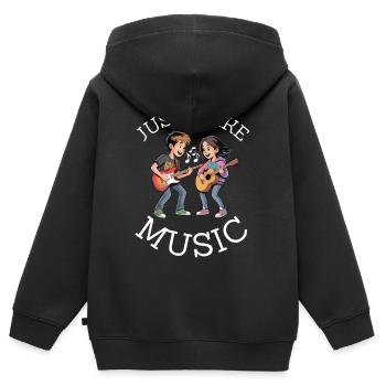 Just Make Music – Children's Band - Kids Premium Organic Zip-up Hoodie - black - Back - AI Model Kid Male (0cm)