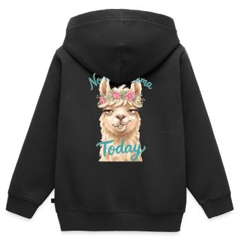 No Prob-Llama Today - Kinder Premium Organic Zip Hoodie - Schwarz - Hinten - AI Model Kid Male (0cm)