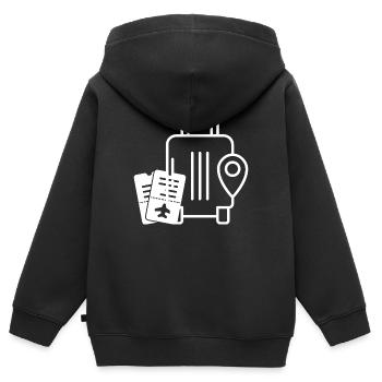 An Bord - Kinder Premium Organic Zip Hoodie - Schwarz - Hinten - AI Model Kid Male (0cm)