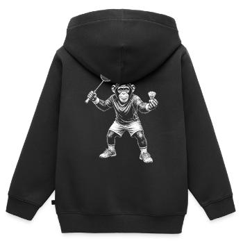 Schimpanse - Kinder Premium Organic Zip Hoodie - Schwarz - Hinten - AI Model Kid Male (0cm)