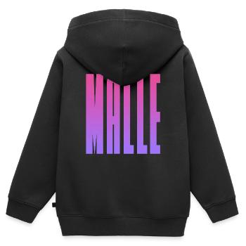 MALLE - Kids Premium Organic Zip-up Hoodie - black - Back - AI Model Kid Male (0cm)